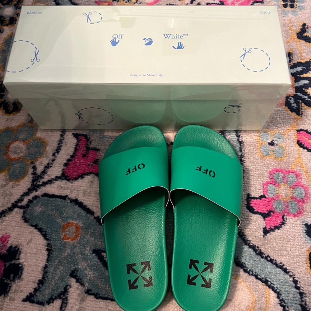 Off-White Green Slides - Picture 7 of 9